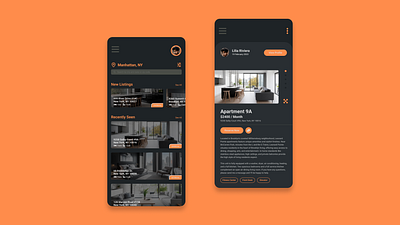Apartment App Screens app app design black clean design feedback flatdesign luxury minimalist new rate simple ui ux yellow