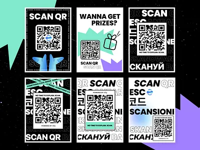 QR Code Posters augmented reality branding design event design graphic design illustration modern poster design print design qr code qr code poster social media ui vector