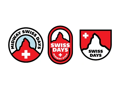 Swiss Days badges crest cross matterhorn midway mountain swiss swiss days switzerland utah