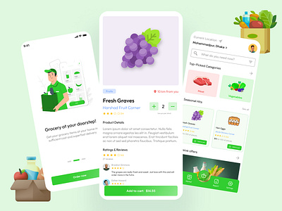 Grocery Delivery Mobile App app app design delivery app grocery grocery app grocery delivery mobile mobile app online app prodcutdesign product ui ux