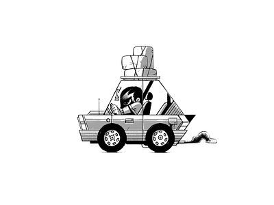 driver character design flat icon illustration illustrator logo ui vector waldek