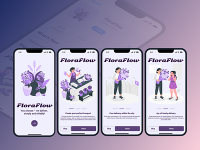 Onboarding for a flower delivery mobile app design mobile app onboarding uiux design web design