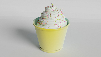 3D cup embellished with delectable ice cream 3d 3d product 3d product modeling product modeling