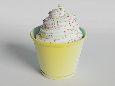 3D cup embellished with delectable ice cream 3d 3d product 3d product modeling product modeling