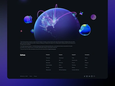 Footer update animation canva copilot footer git globe layout mona stars universe web