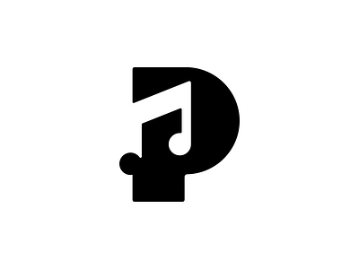 Music P Letter Logo branding design entertainment graphic design icon logo logo design logodesign minimal minimalist logo music music logos note p letter p letter logo p logo p music tone