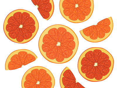 Векторная иллюстрация свежей цитрусовой нарезки апельсинов wedges