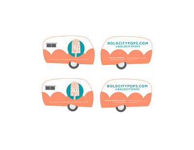 Die-cut Business Card Design branding business card camper