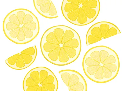 Свежие лимонные дольки. Векторная иллюстрация