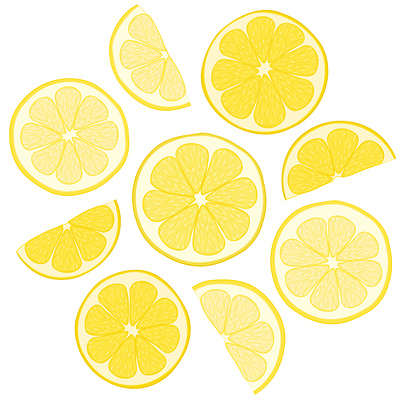 Свежие лимонные дольки. Векторная иллюстрация