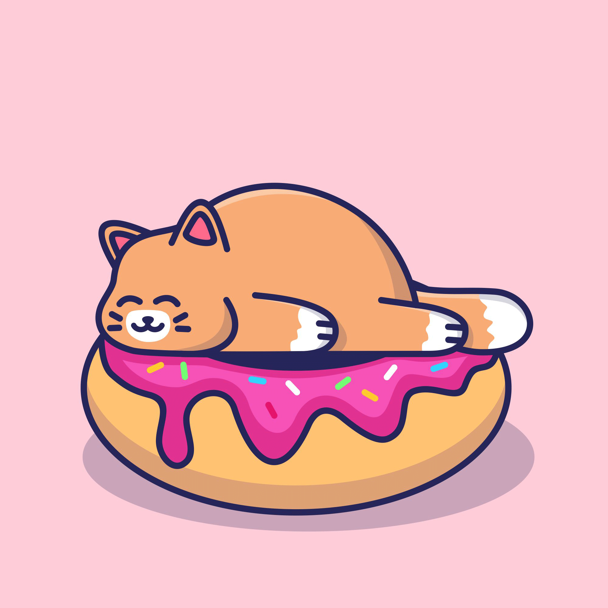 Lazy Cat animation graphic design logo