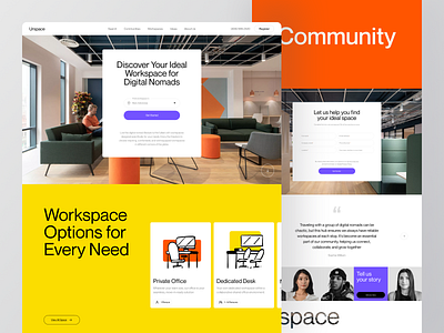 Workspace Rental Hub Website card clean coworking space design home page landing landing apge landing page design rental testimonial ui web design web designer webflow website wework work space workspace workspace rental workspace rental hub