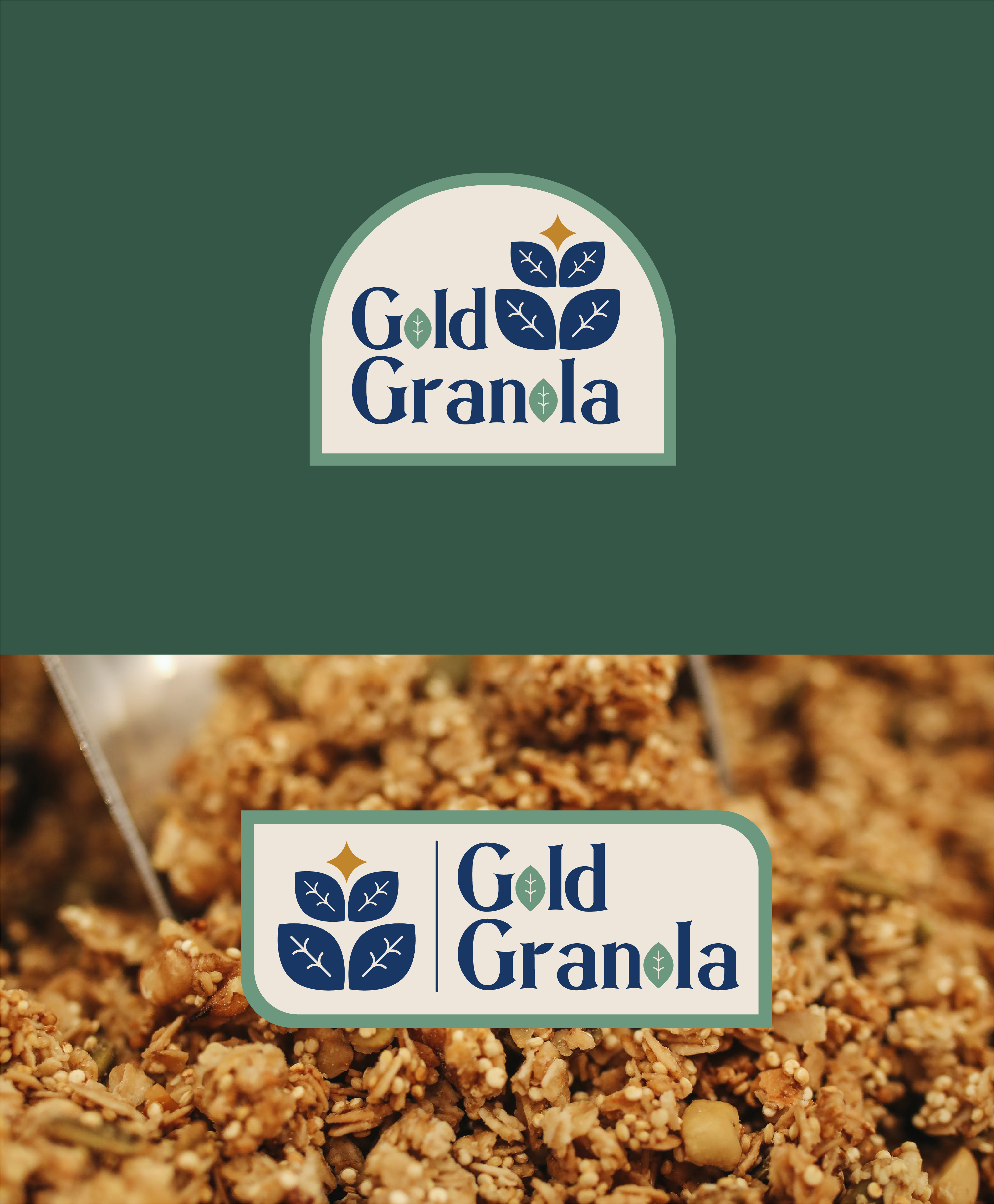 Gold Granola Logo brand identity branding design granola graphic design health illustration logo minimalism logo nature