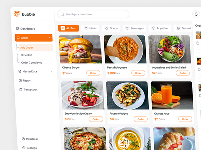 Bubble - (POS) Point Of Sales Saas Admin Dashboard (Choose Menu) admin admin dashboard admin interface cashier cashier dashboard dashboad design dashboard dashboard ui food point of sales pos pos dashboard pos system product design saas saas dashboard sales sales dashboard ui webapp