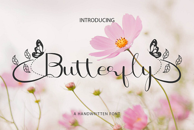 Butterfly adobe ilustrator beautiful beauty font butterfly font butterfly fonts cute design flower fonts handwritten modern pink script valentine wedding