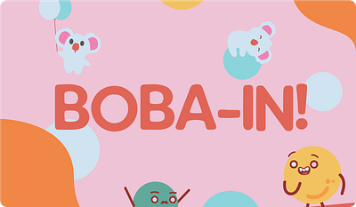 BOBA-IN adobe illustrator boba boba in bobain branding bubble bubble tea colorful cute drink flat design graphic design illustration indonesia koala packaging playful