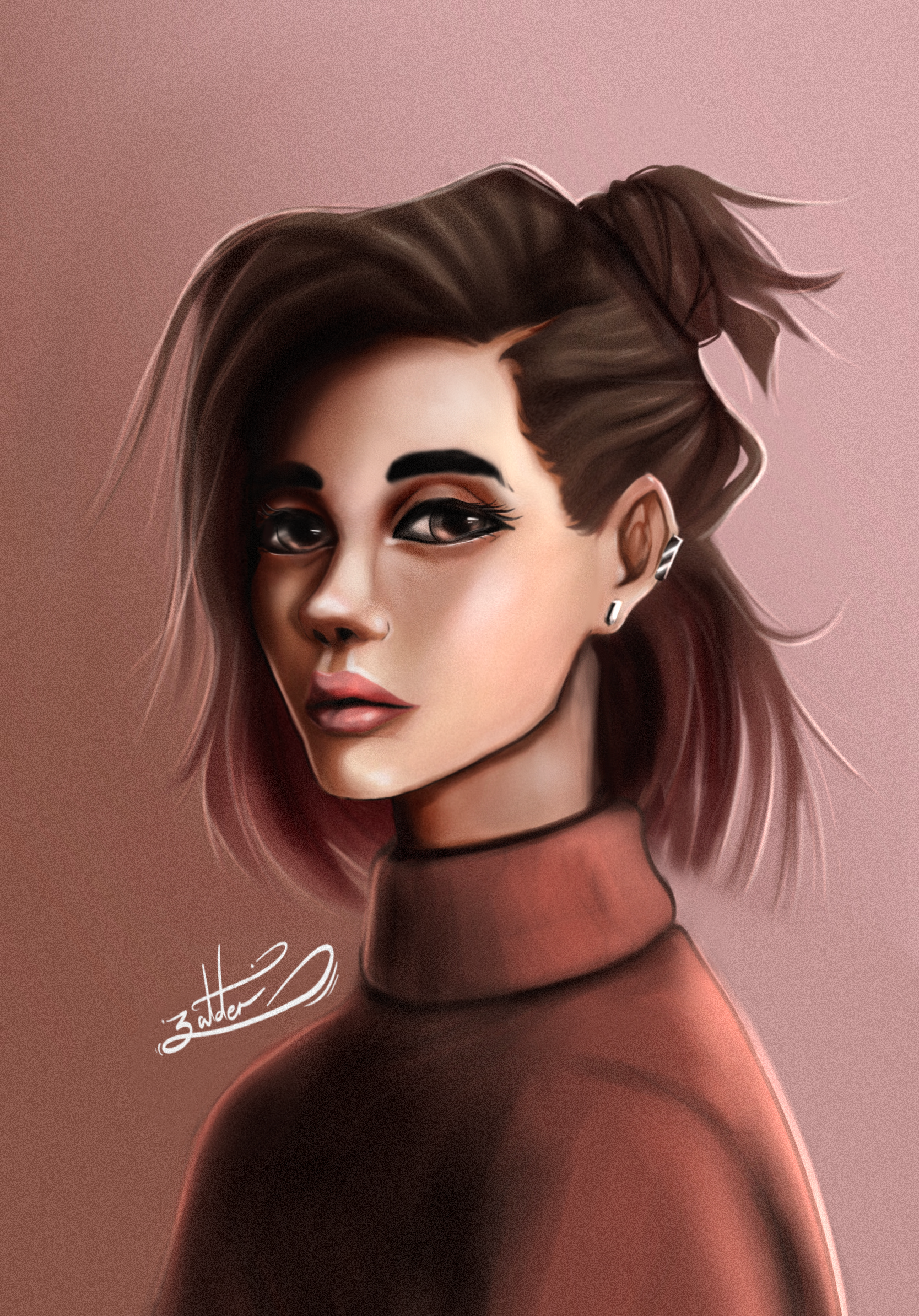 Red character design illustration portrait