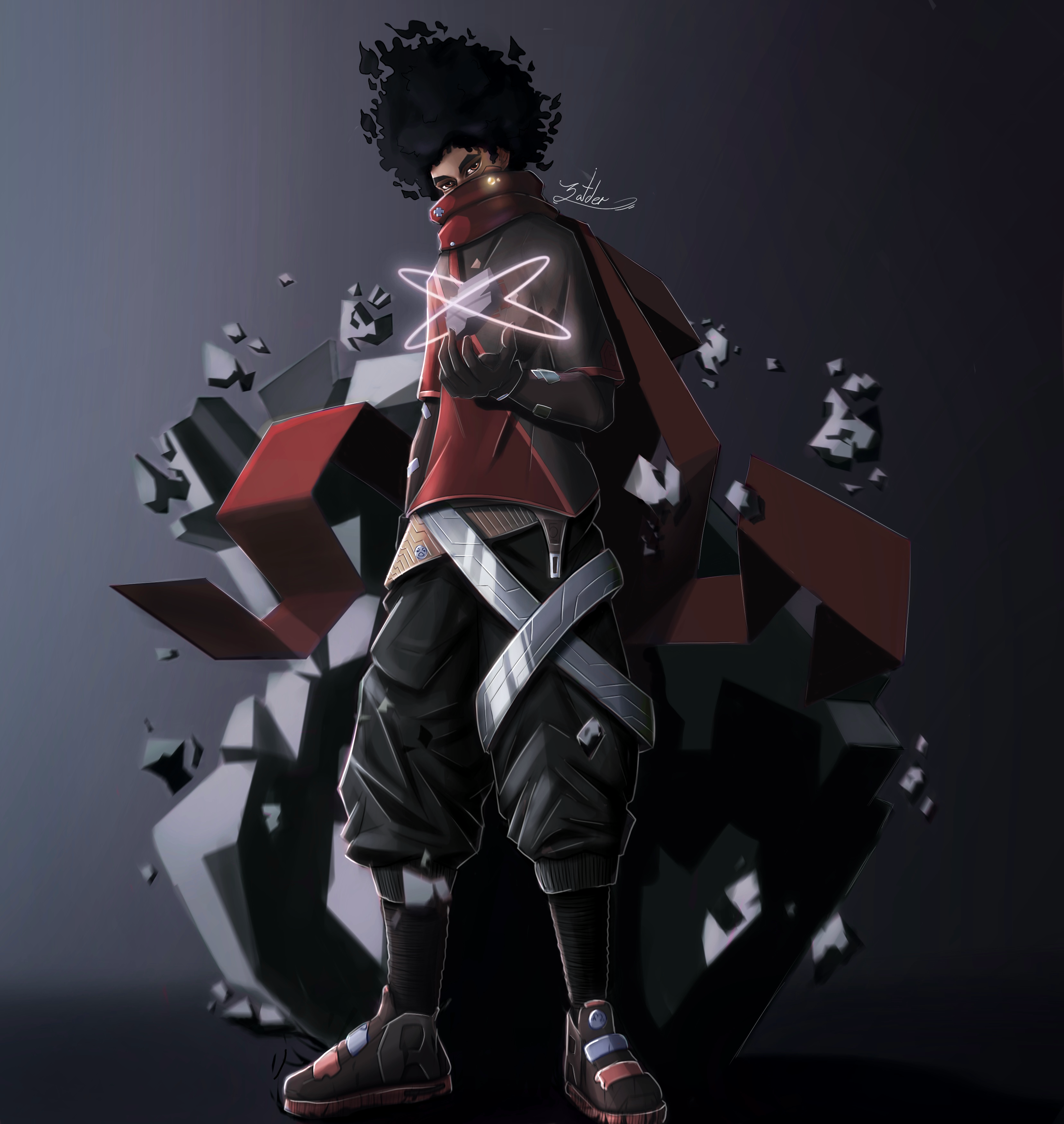 Afro character design illustration