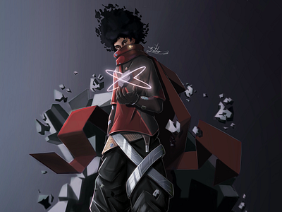 Afro character design illustration