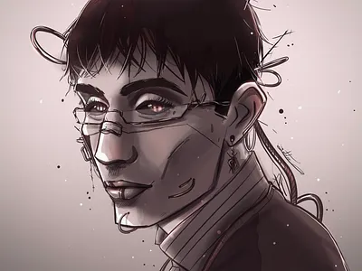Cyborg art illustration portrait