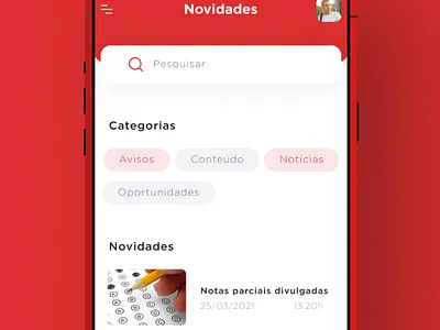 Educational app class educational learning news seach ui ux