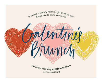 Online Boutique Galentine's Brunch Invitation galentines invitation invite lettering valentines