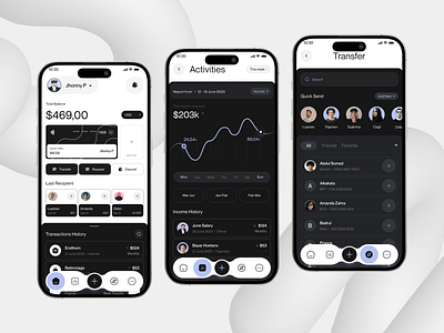 Mobile Banking App - Fiola app banking app credit digital banking e money finance financial fintech fiola mobile banking money management money transfer product saas transactions transfer trending ui uiux website design