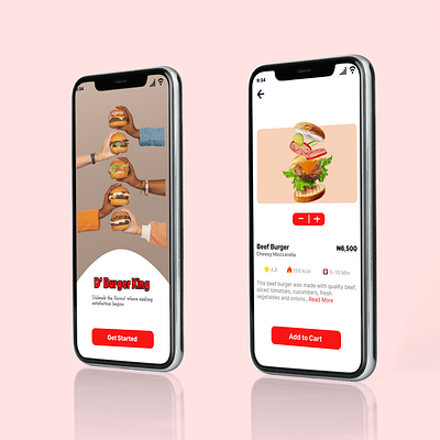 D' King Burger 3d branding ui