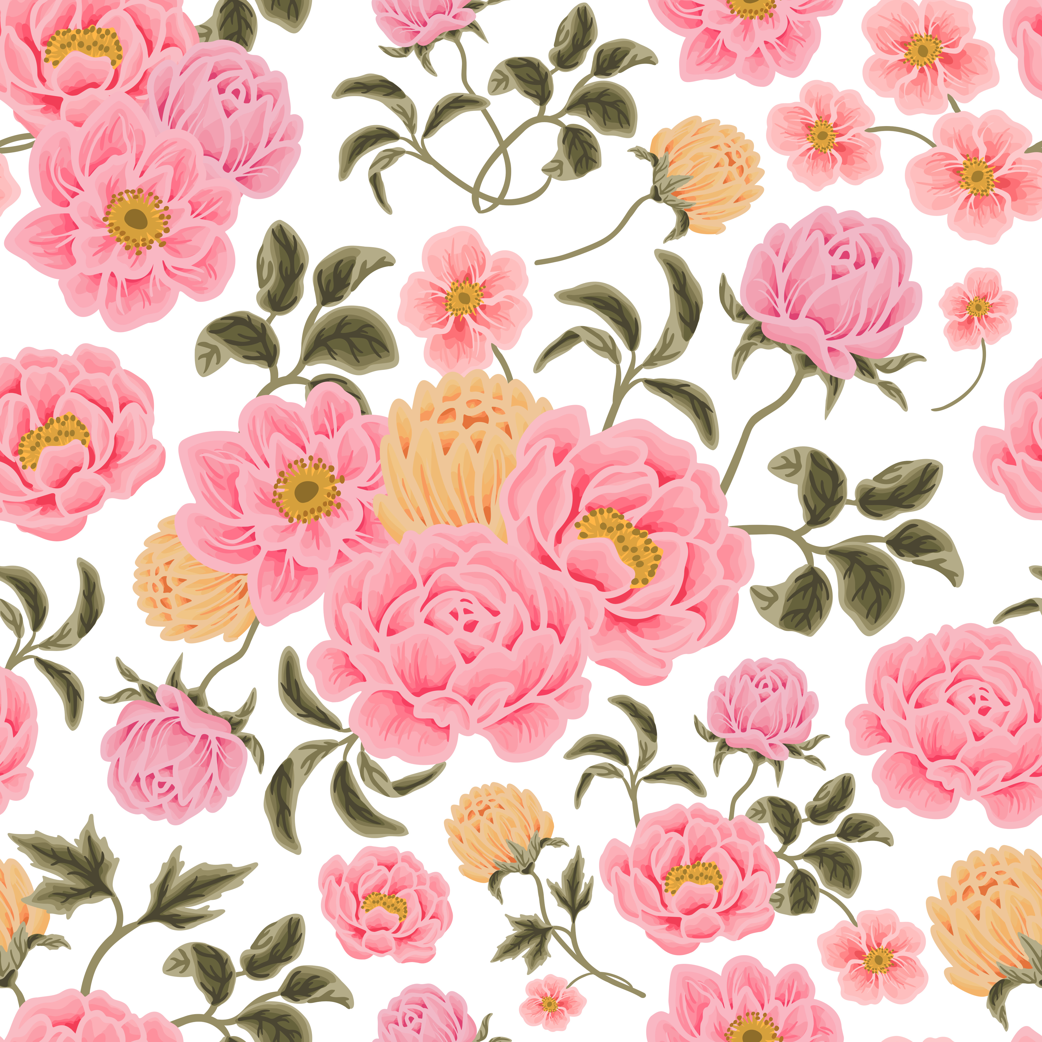 Majestic Florals - Seamless Pattern with Spring Color Palettes beauty botanical botanical illustration brand identity branding design digital art drawing feminine floral flower flower illustration illustration nature package packaging pattern seamless pattern vintage vintage pattern