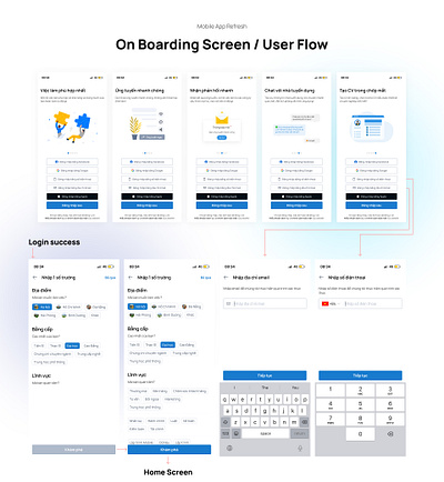 JobsGO App Design - Onboarding Screen/Flow app design design ui ux vector