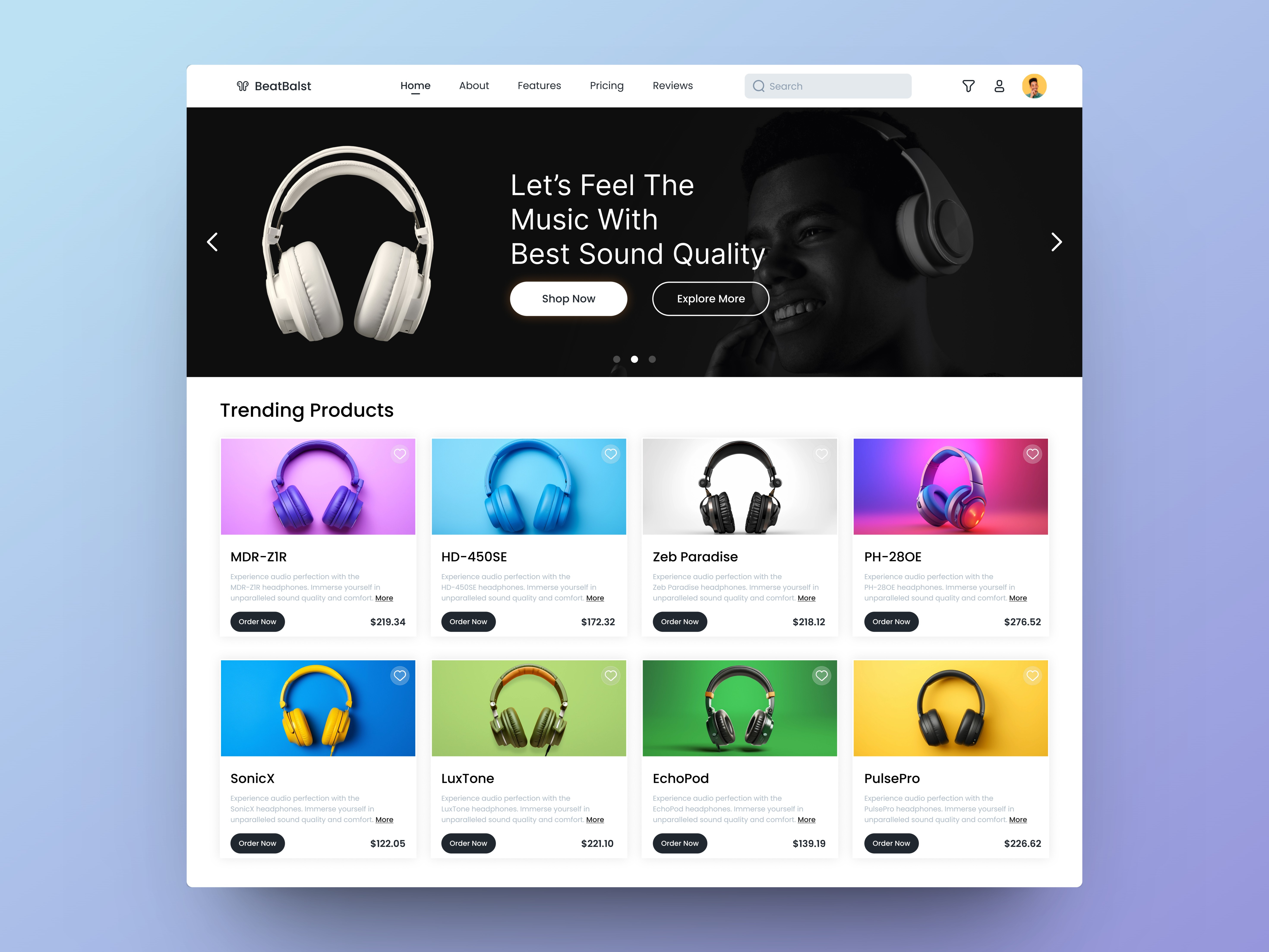 Unveiling Auditory Elegance e commerce uiux website design