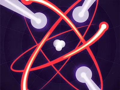 Fusion Ignition atoms design illustration kansas nuclear vector