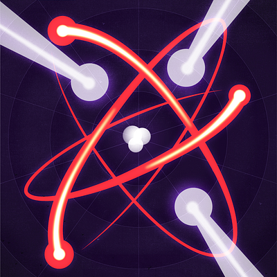 Fusion Ignition atoms design illustration kansas nuclear vector