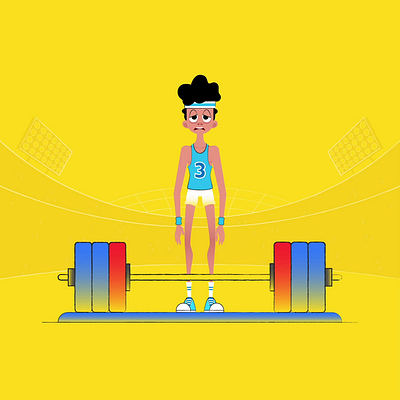 Weightlifting athlete 2d alphabet animation athlete illustration motion weightlifting