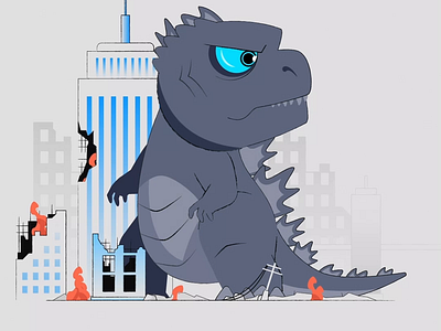 Monster ravages the city alphabet animation city flat illustration monster motion motion graphic ragages