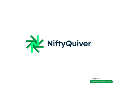 NiftyQuiver app icon arrow brand identity branding creative direction flat logo logo design modern logo monogram n letter n logo saas logo simple logo tech logo