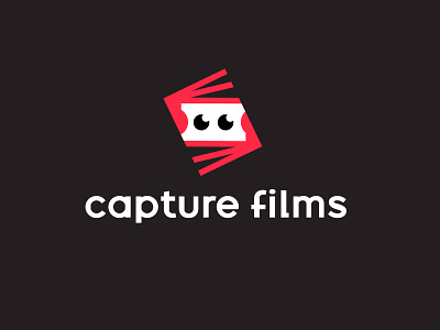 Capture Films 2 bold branding design entertainment eyes face film geometric logo logodesign media modern ticket