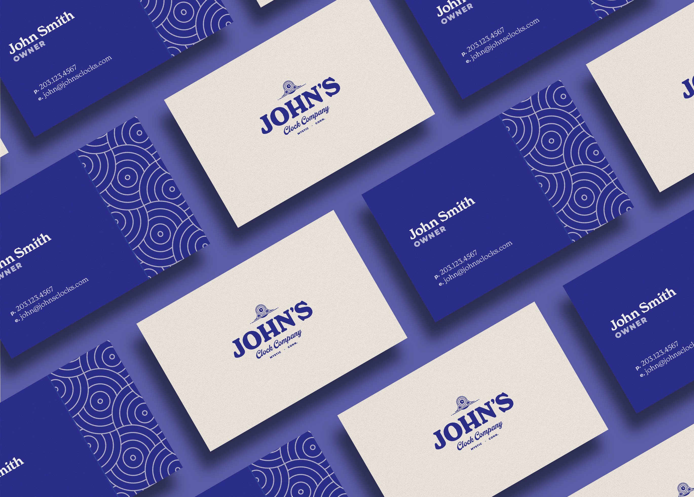Example of John's Clocks - Business Cards / Branding