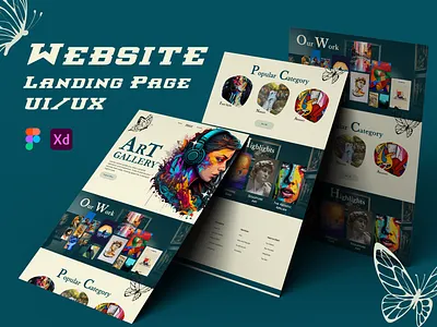 Art Gallery Website UX/UI | Landing Website UI art art gallery art gallery website ui exhibition gallery landing page ui online showcase website website design