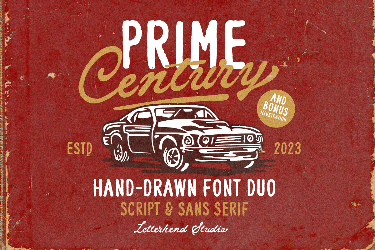Prime Century - Hand Drawn Font Duo freebies vintage typography