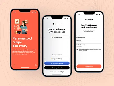 Cook Book - Recipe App branding cooking app graphic design logo mobile app design motion graphics ui ux design
