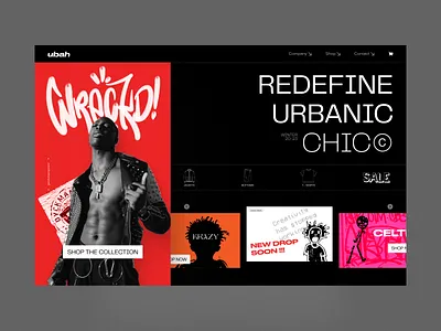 Streetwear E-commerce Landing Page - Web - Ubah abstract branding concept design dribbble ecommerce streetwear ui urban ux website