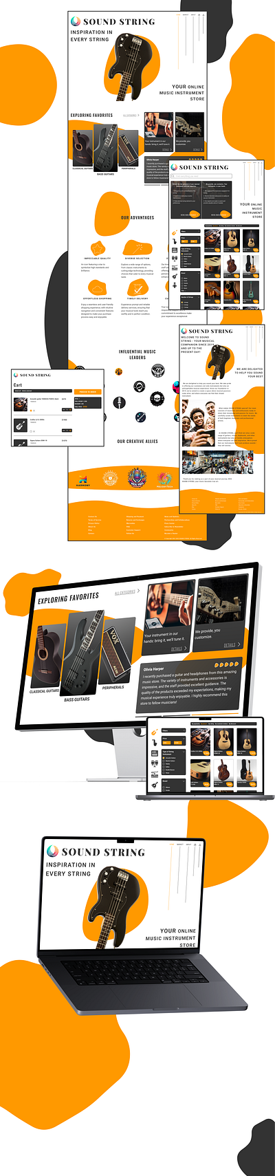 Musical Instruments Store (SOUND STRING) experience figma figma design landing page ui ui design uiux user interface ux web design