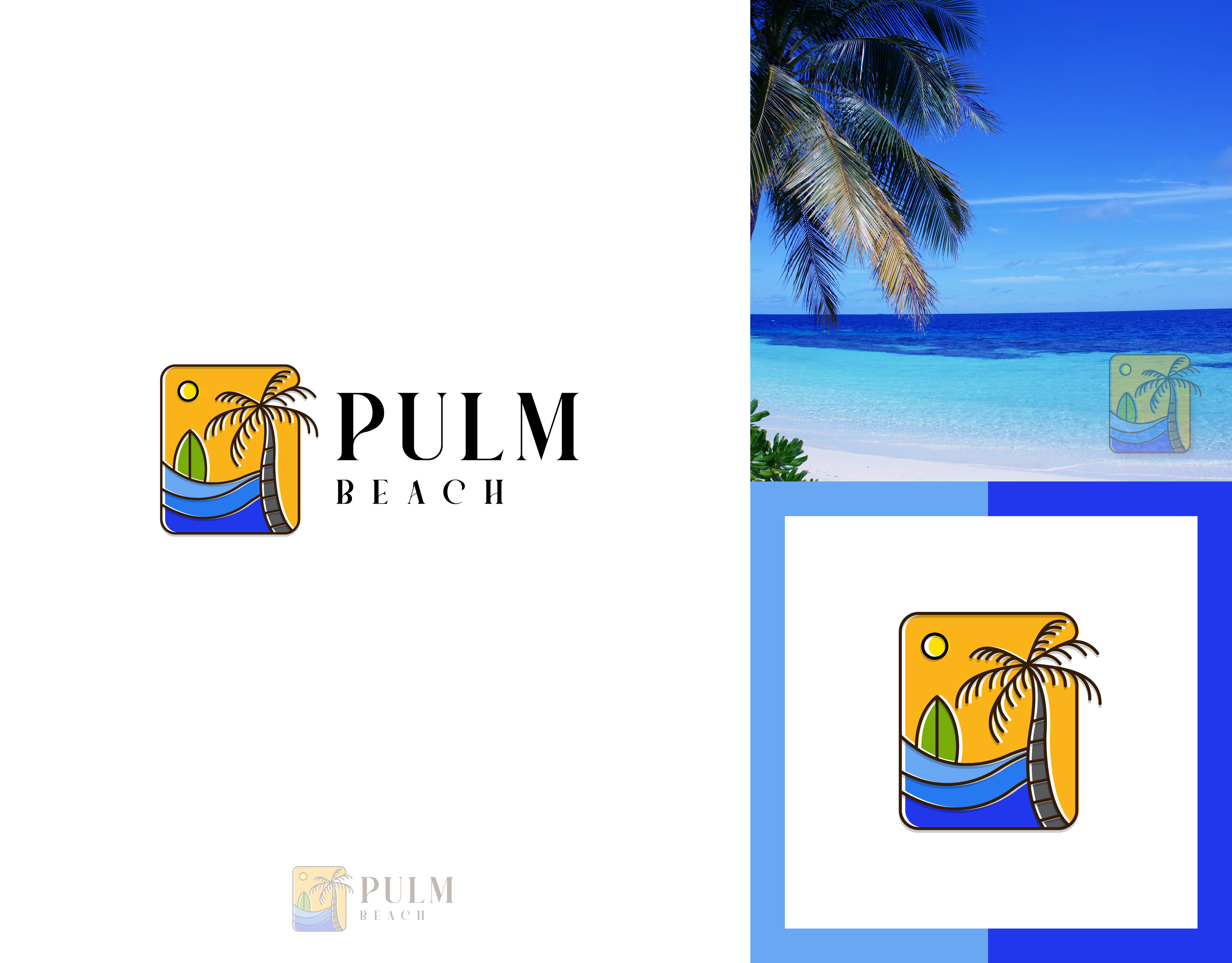 Pulm Beach Logo Design beach beachlogo branding graphic design graphics logo motion graphics techuptodate