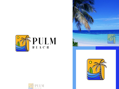 Pulm Beach Logo Design beach beachlogo branding graphic design graphics logo motion graphics techuptodate