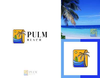 Pulm Beach Logo Design beach beachlogo branding graphic design graphics logo motion graphics techuptodate