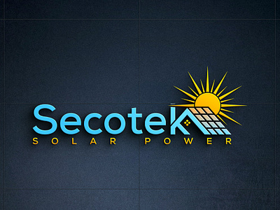 Secotek Solar Power. brand identity branding business logo design energy logo graphic design illustration logo logo design solar energy logo solar logo solar power logo ui ux vector