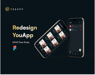 Redesign YouApp design figma gold mobile app socialmedia ui ux youapp