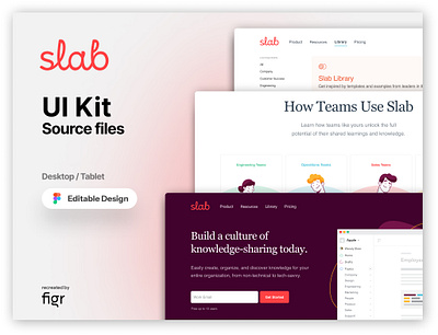 Slab Web UI (Recreated) branding design figma free freelance interface kit organization product design slab ui ui kit ui template ui ux user experience user interface ux web app web design website