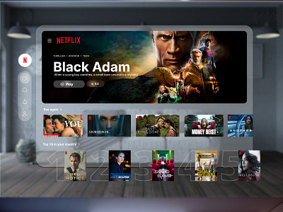 Netflix- Apple Vision pro 3d animation motion graphics ui uiux